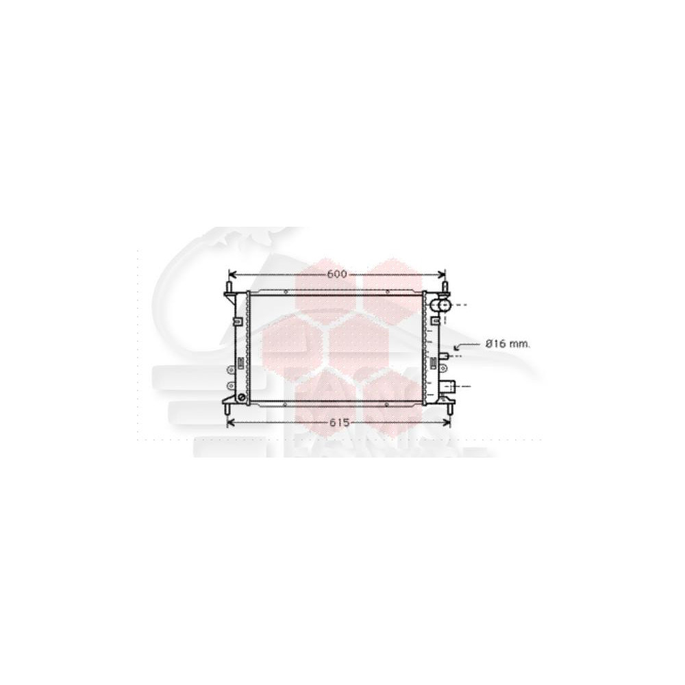 RADIATEUR 1.1/1.3 SANS CLIM 502 X 283 X 28 pour FORD ESCORT