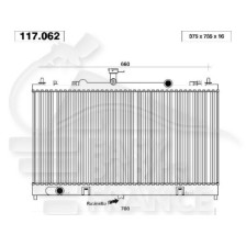RADIATEUR 2.0 DI BOÎTE MÉCA AVEC OU SANS CLIM 375 X 735 X 16 pour MAZDA MAZDA 6