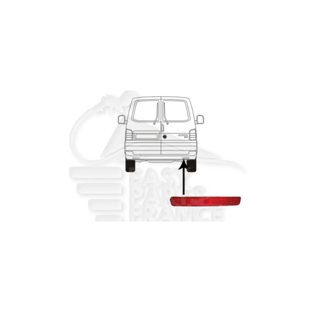 REFLECTEUR DE PARE-CHOC ARRIÈRE-DROIT MODÈLE 2 PORTES → 05/12 pour VOLKSWAGEN TRANSPORTER