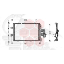 CONDENSEUR ESSENCE 03-04 550 X 380 X 16 pour OPEL COMBO