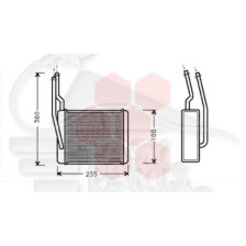 RADIATEUR DE CHAUFFAGE TOUS TYPES 196 X 190 X 52 pour FORD FOCUS