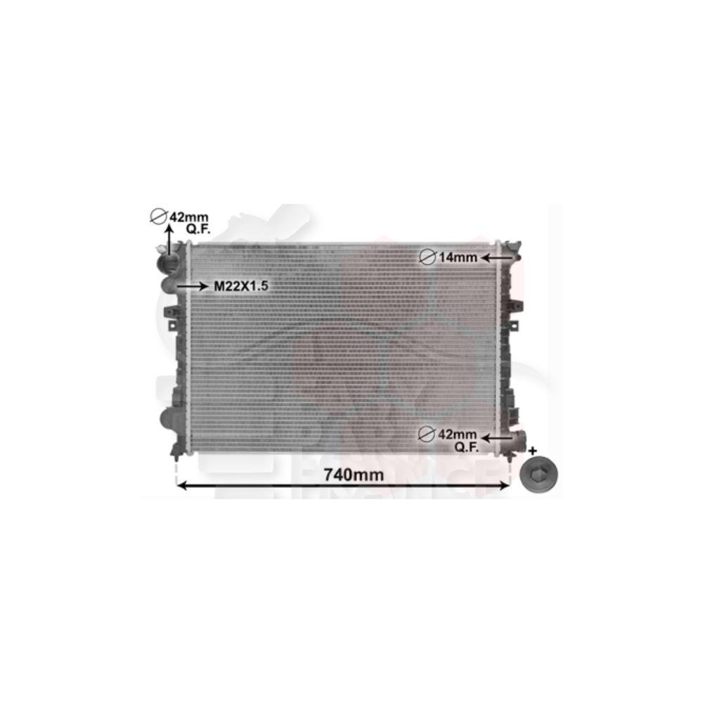 RADIATEUR 1.6/2.0 AVEC CLIM - 1.9 DROIT SANS CLIM 670 X 470 X 23 pour CITROEN JUMPY