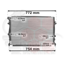 RADIATEUR 1.2 TSI 650 X 448 X 23 TUBES OVALES 
