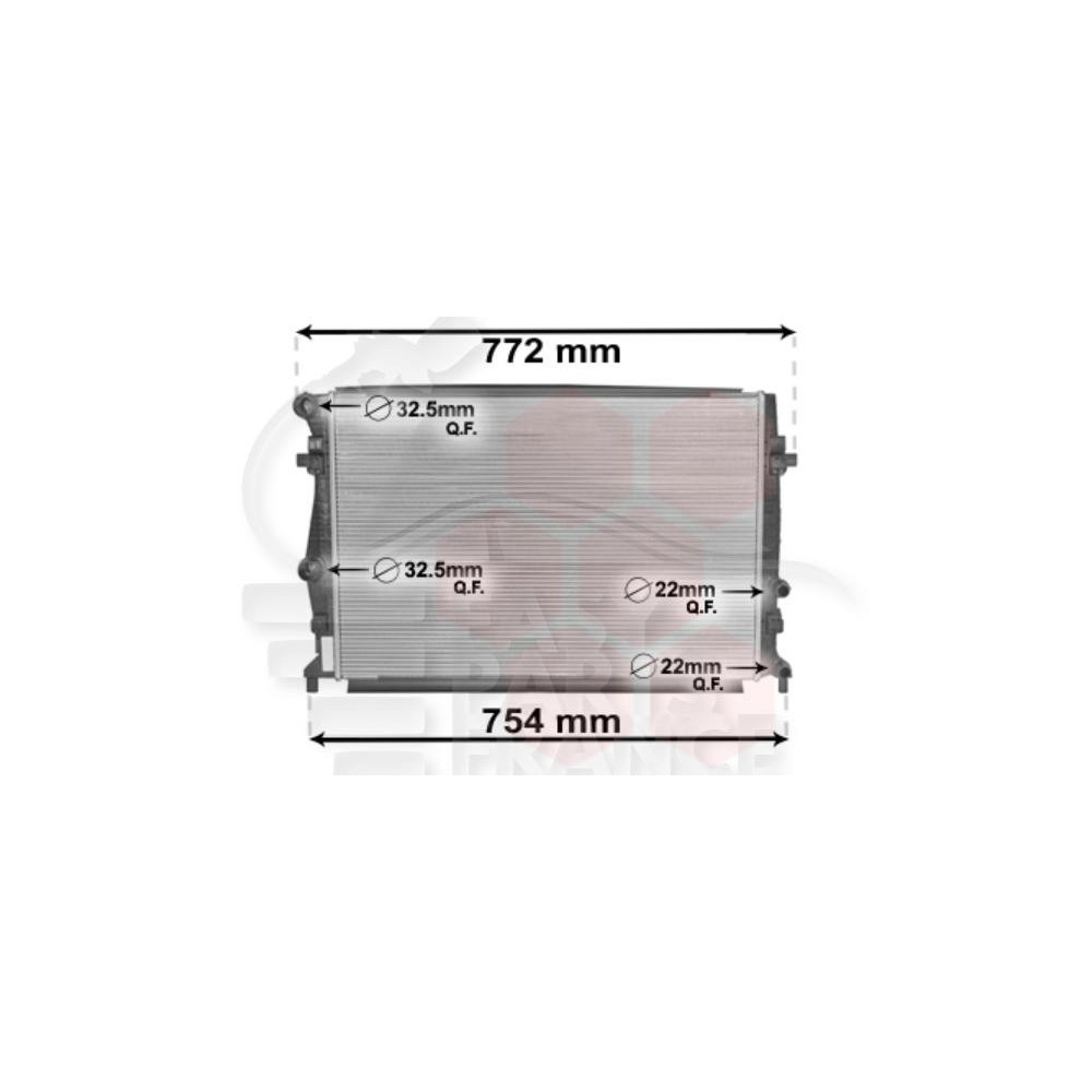 RADIATEUR 1.2 TSI TUBES OVALES 650 X 448 X 23 pour VOLKSWAGEN GOLF