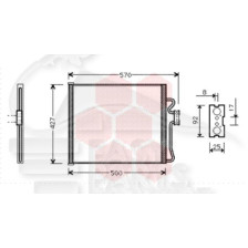 CONDENSEUR TOUS TYPES 590 X 320 X 16 → 08/97 pour BMW S5 E39
