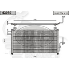 CONDENSEUR 1.6 - 1.9 600 X 330 X 20 pour MAZDA 323