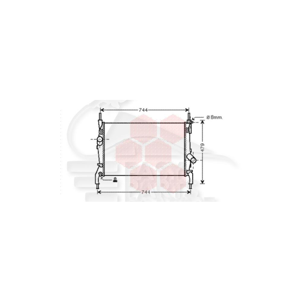 RADIATEUR TOUS TYPES SANS CLIM → 04/09 672 X 380 X 26 pour FORD TRANSIT