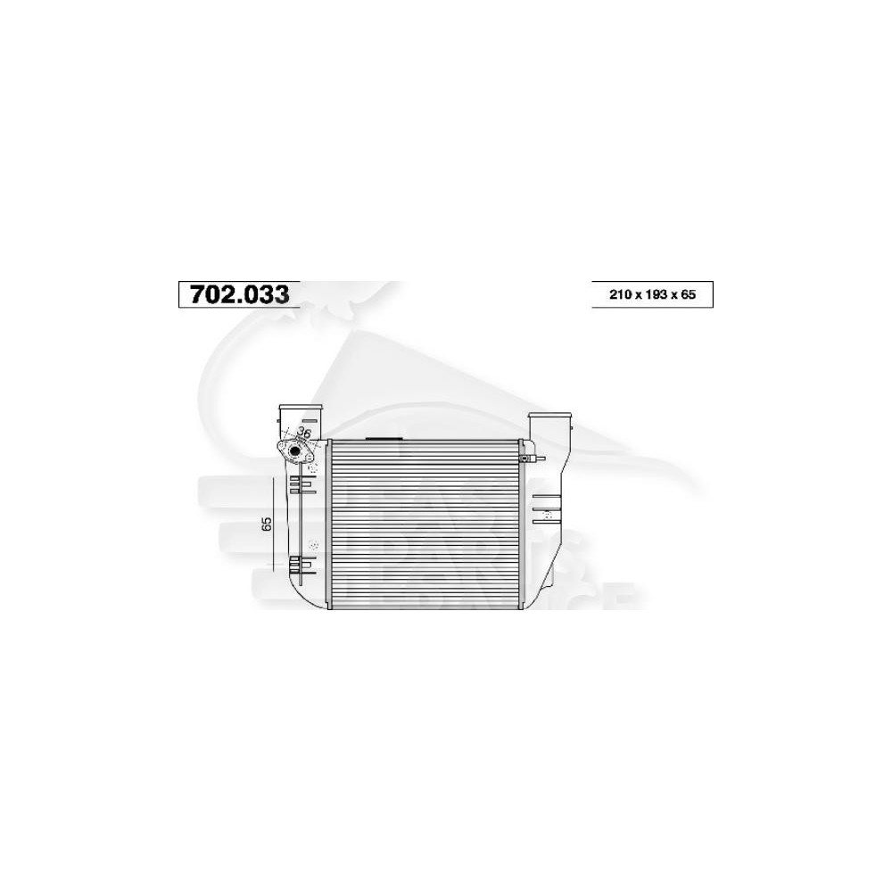 ECHANGEUR 1.8 T GAUCHE 215 X 195 X 65 pour AUDI A4