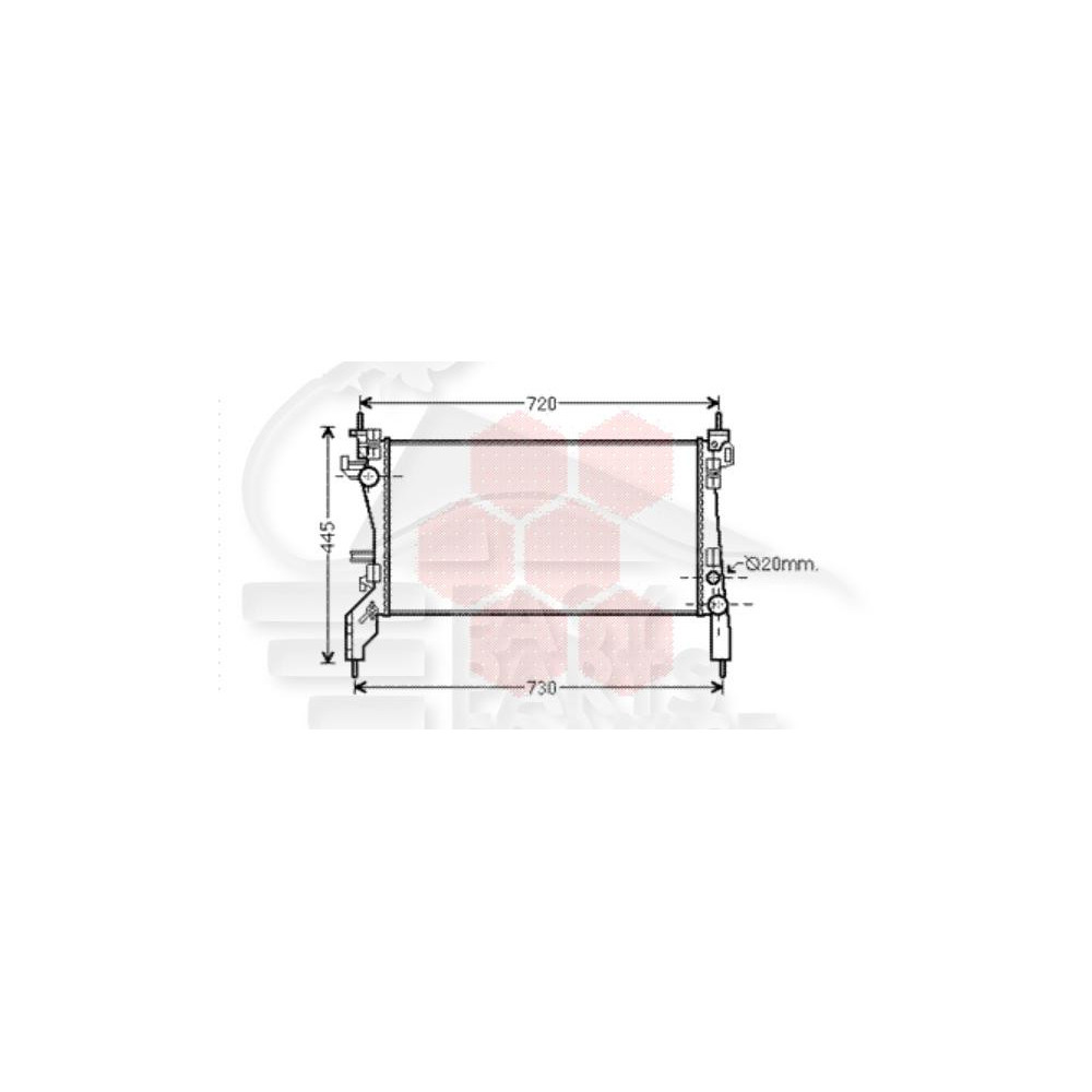 RADIATEUR 1.3 HDI AVEC CLIM 10 → 630 X 325 X 28 pour CITROEN NEMO