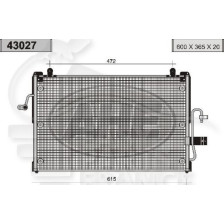CONDENSEUR 1.6 I - 2.0 16 V 600 X 365 X 17 pour DAEWOO NUBIRA
