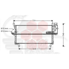 CONDENSEUR 1.1I/1.2I 8V - 1.4I 16V 640 X 250 X 25 pour LANCIA YPSILON