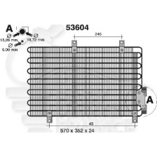 CONDENSEUR DE CLIM TOUS TYPES SAUF 1.9 TD 570 X 350 X 24 pour ALFA ROMEO 146