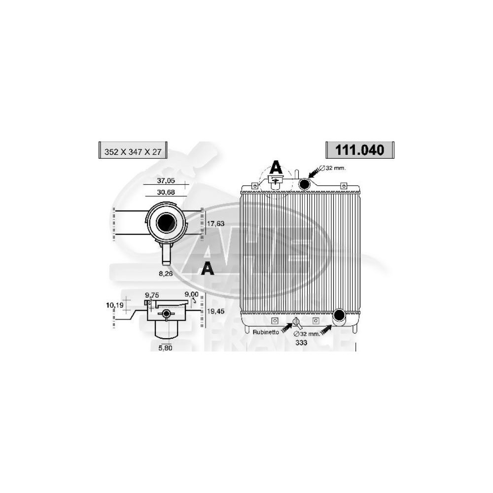 RADIATEUR 1.6 V - TEC 1.8 I AVEC OU SANS CLIM 350 X 350 X 26 pour HONDA CIVIC