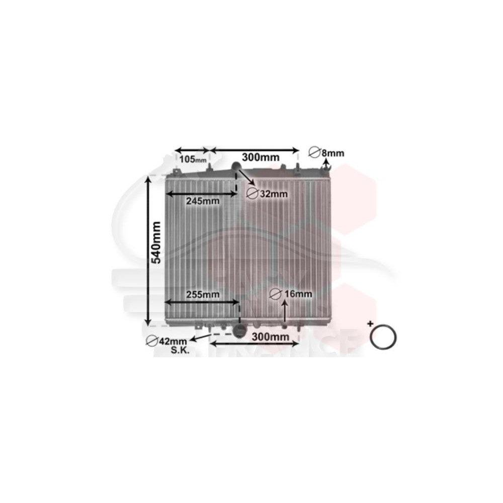 RADIATEUR 2.0 16V BOÎTE MÉCA 465 X 551 X 18 pour CITROEN C8