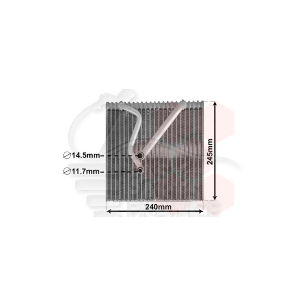 EVAPORATEUR TOUS TYPES 245 X 239 X 62 pour VOLKSWAGEN CADDY