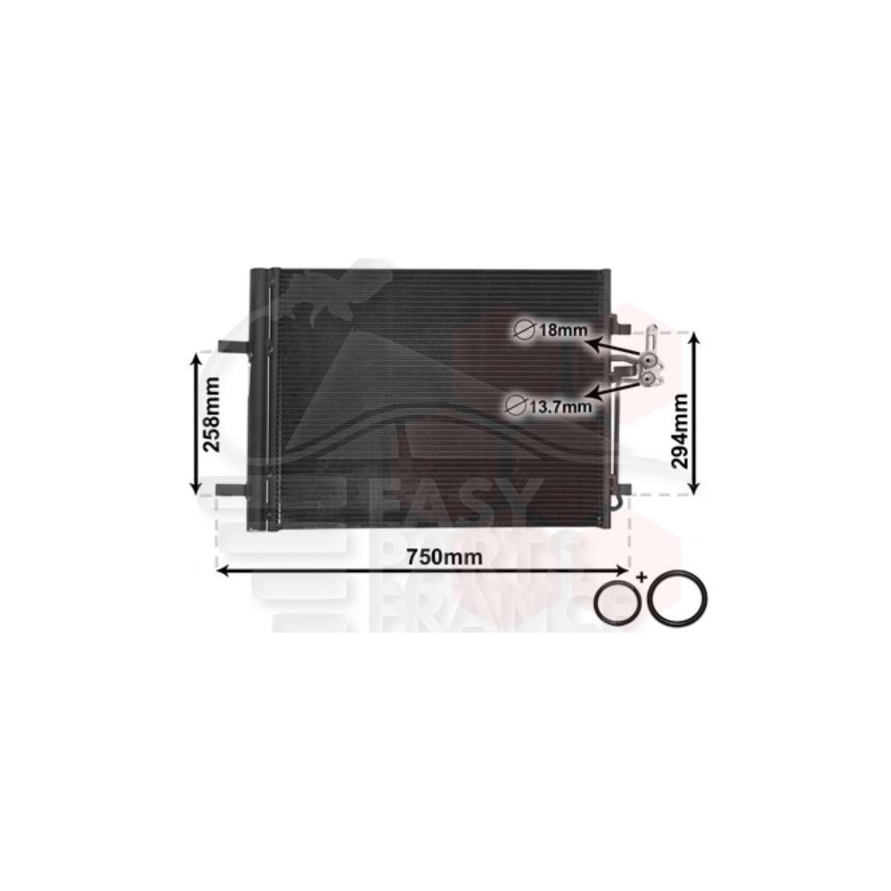 CONDENSEUR TOUS TYPES 587 X 467 X 16 pour FORD S MAX