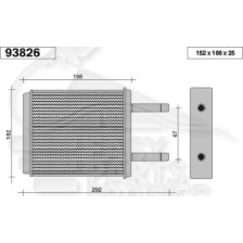 RADIATEUR DE CHAUFFAGE TOUS TYPES 152 X 166 X 25 pour DAEWOO MATIZ