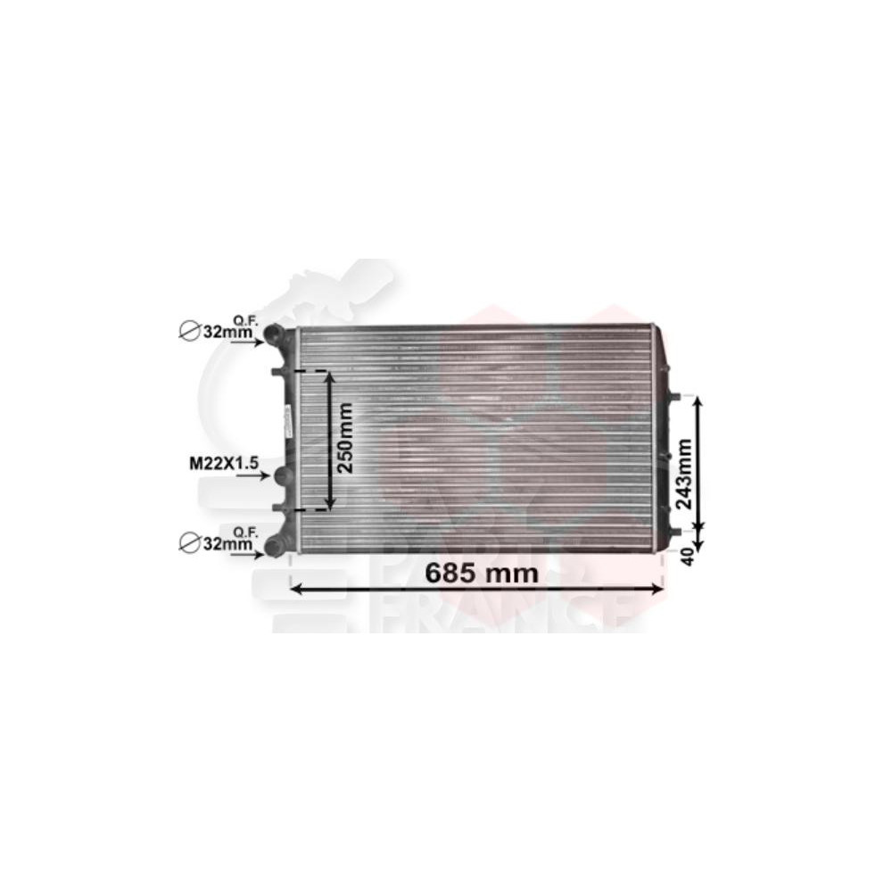 RADIATEUR 1.4 BOÎTE AUTO - 1.8/2.0 - 1.4/1.9 TD - 1.9 T DIESEL/CUPRA R AVEC CLIM - 630 X 413 X 24 pour SEAT IBIZA