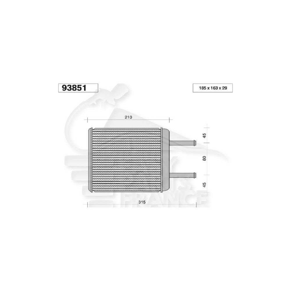 RADIATEUR DE CHAUFFAGE TOUS TYPES 185 X 163 X 29 pour KIA CARNIVAL