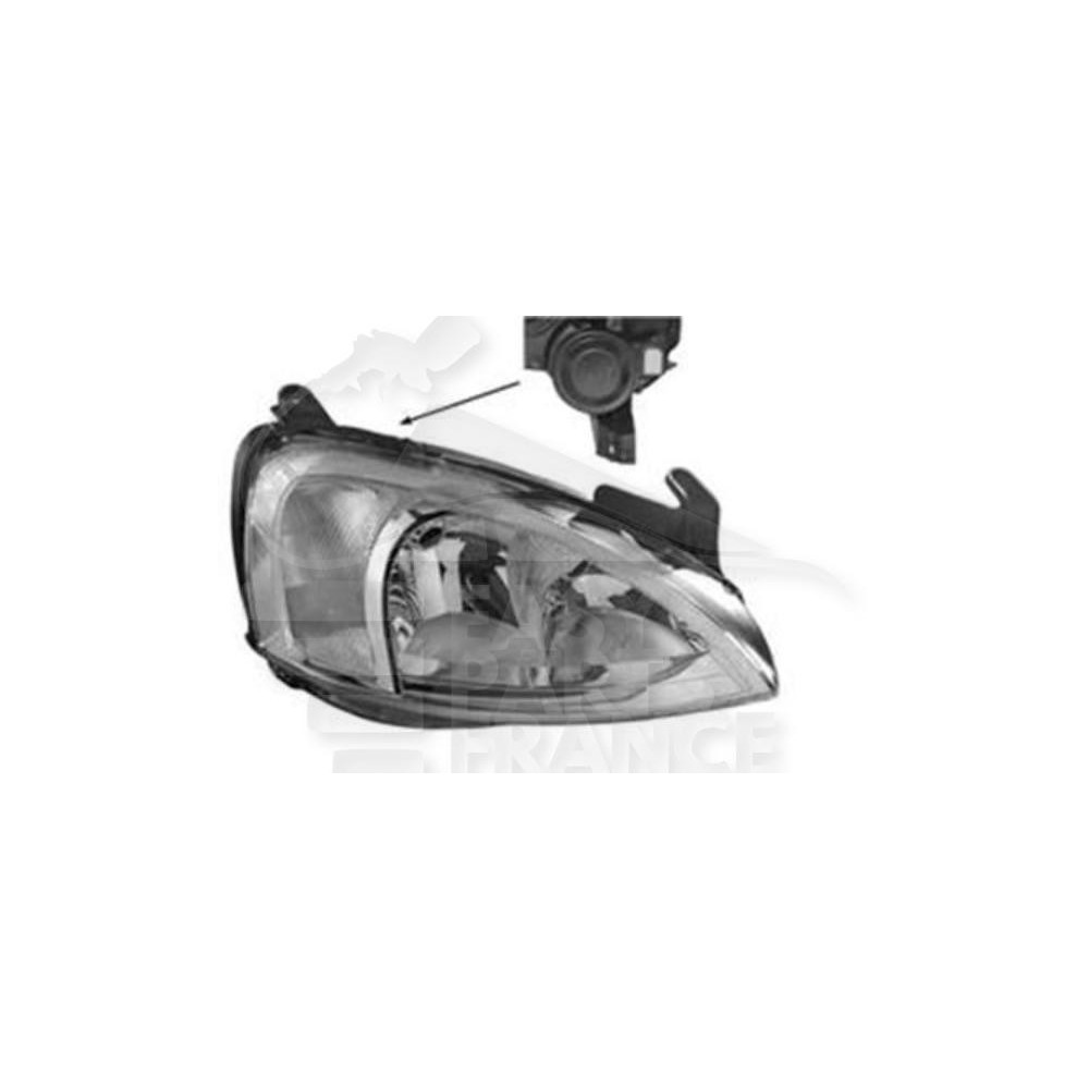 PHARE OPTIQUE DROIT H7+H7 ÉLECTRIQUE SANS MOTEUR MODÈLE VALEO → 09/02 pour OPEL CORSA