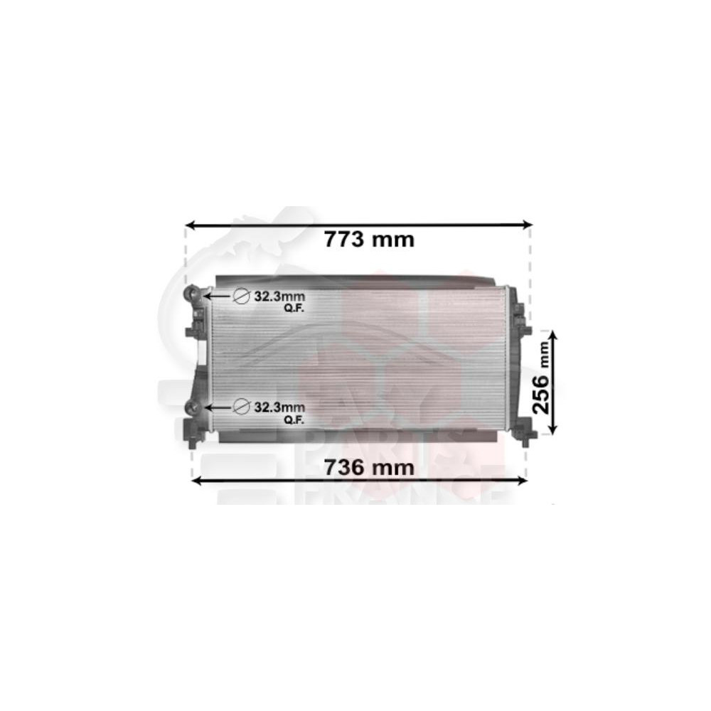 RADIATEUR 1.2 TFSI - 1.6 TDI - 620 X 322 X 24 pour AUDI A3