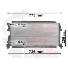RADIATEUR 1.6 TDI - 620 X 322 X 24 pour VOLKSWAGEN GOLF