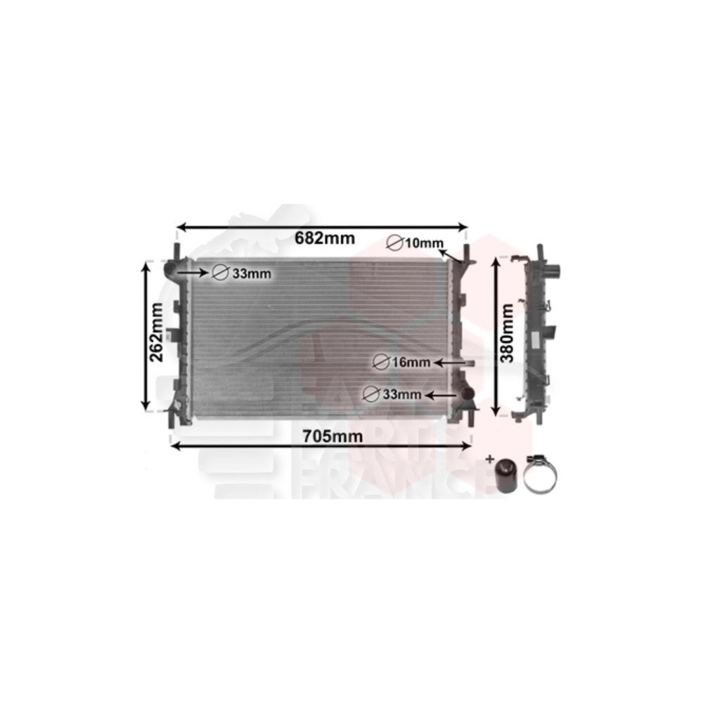 RADIATEUR 1.4/1.6 AVEC CLIM - 1.8 ES/CLIM 595 X 358 X 18 pour FORD FOCUS