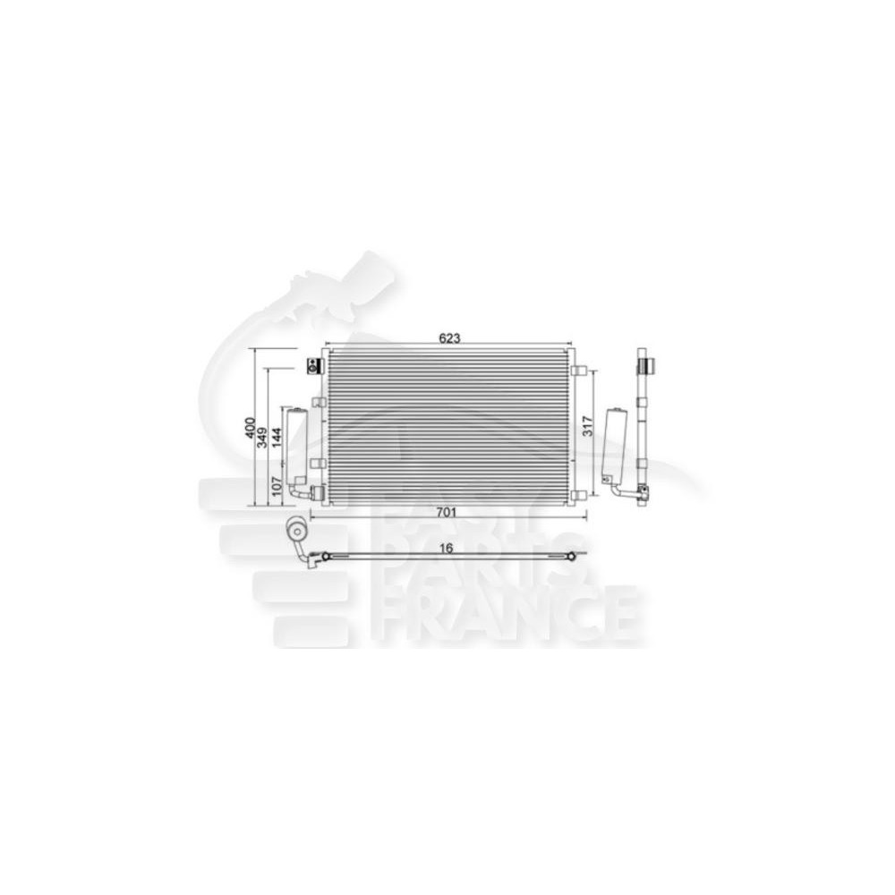 CONDENSEUR 1.6 - 2.0 pour NISSAN QASHQAI