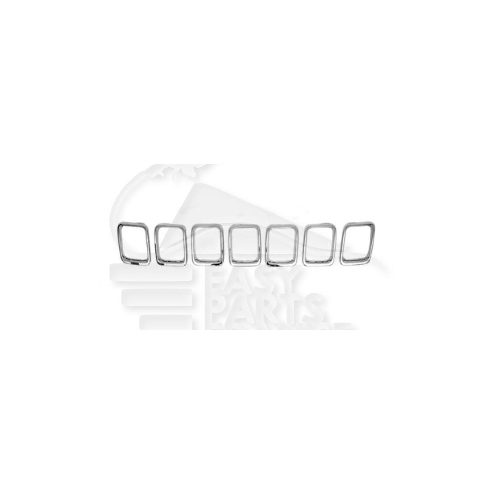 MOULURE CHROMEE DE GRILLE DE CALANDRE 7 PCES pour JEEP COMPAS