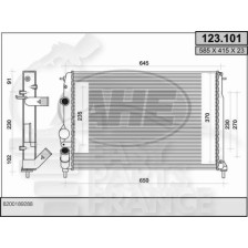 RADIATEUR 1.9 DROIT - 1.9 DTI AVEC CLIM 585 X 400 X 30 pour RENAULT MEGANE