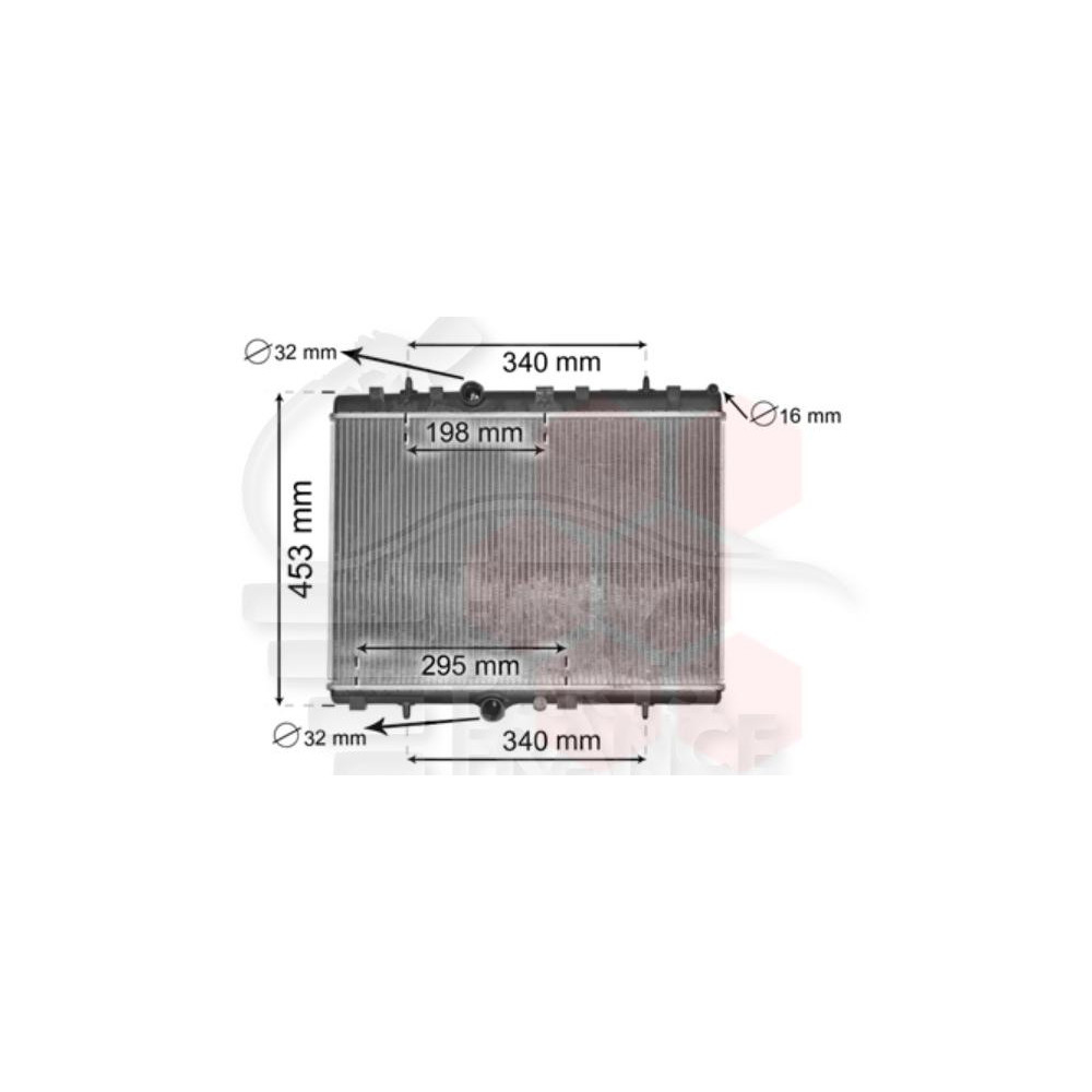 RADIATEUR 1.6 VTI BOÎTE AUTO 376 X 568 X 28 pour CITROEN C3