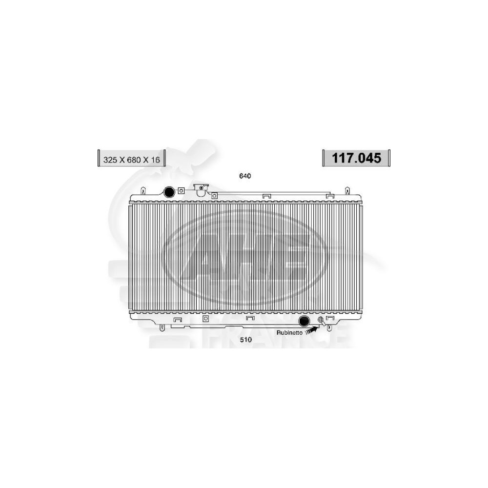 RADIATEUR TOUS TYPES BOÎTE MECA + CLIM 325 X 691 X 16 pour MAZDA 323