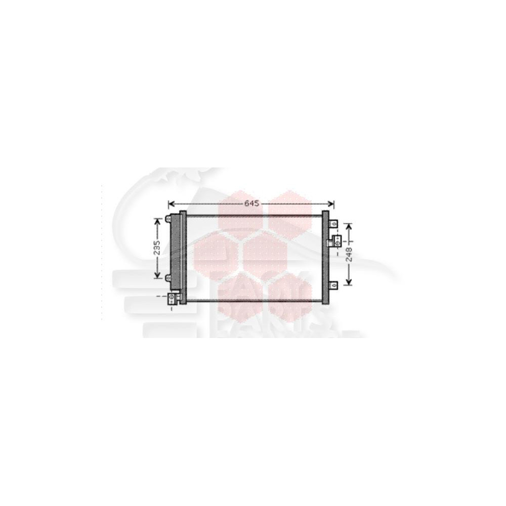 CONDENSEUR 1.9 JTD MODÈLE DENSO 528 X 340 X 16 pour FIAT MULTIPLA