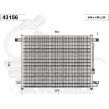 CONDENSEUR 1.2 I 8 V 540 X 415 X 20 pour CHEVROLET AVEO