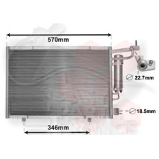 CONDENSEUR 1.4/1.6 I - 1.5 TDCI 525 X 350 X 16 pour FORD B MAX