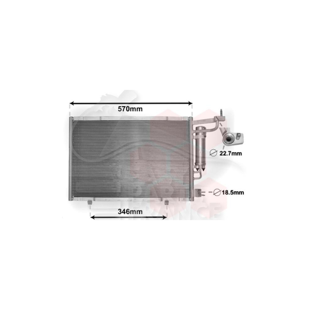 CONDENSEUR 1.4/1.6 I - 1.5 TDCI 525 X 350 X 16 pour FORD B MAX