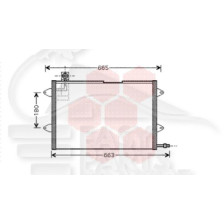 CONDENSEUR POUR CABRIO 555 X 355 X 16 pour VOLKSWAGEN GOLF