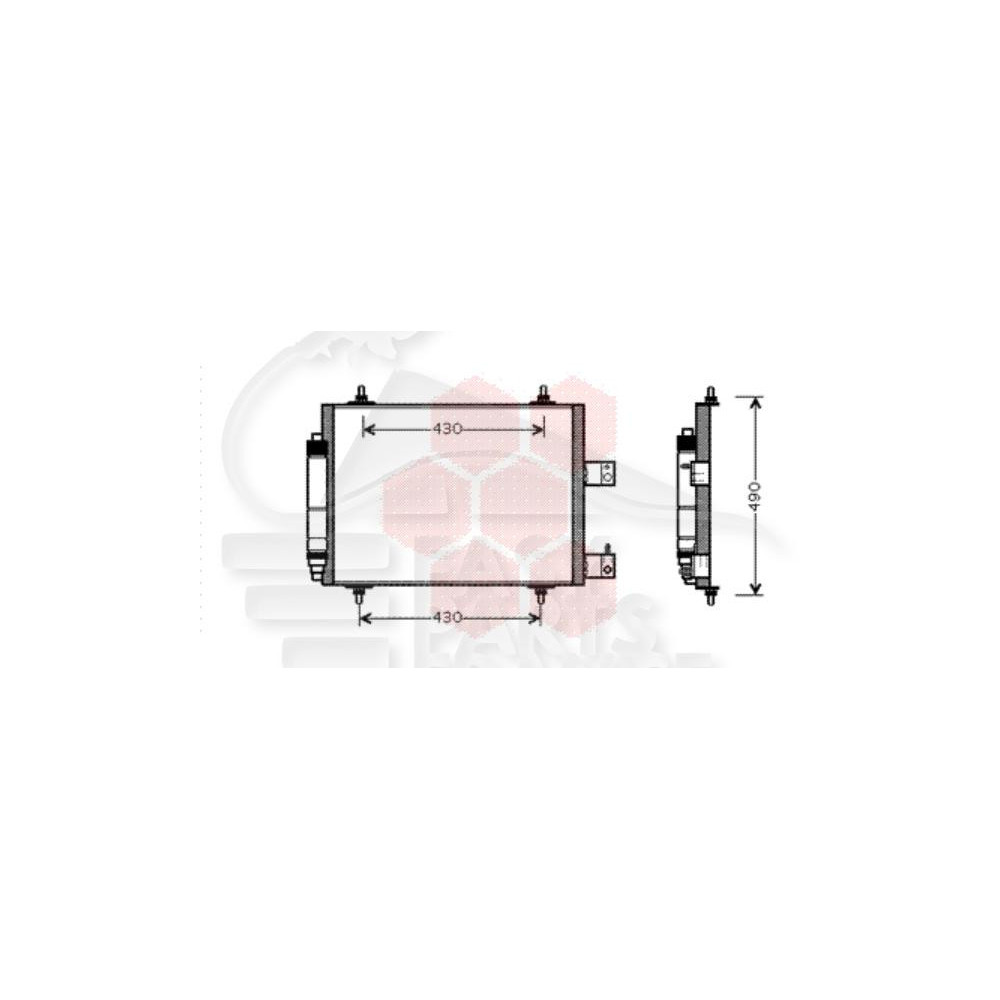 CONDENSEUR 2.0/2.2I 595 X 451 X 16 pour CITROEN C8