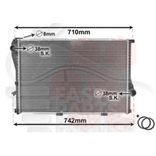 RADIATEUR ESSENCE TOUS TYPES BOÎTE AUTO 650 X 350 X 42 pour BMW S7 E38