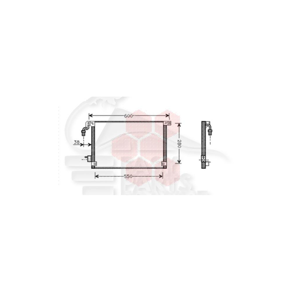 CONDENSEUR 540 X 314 X 16 pour PEUGEOT 106