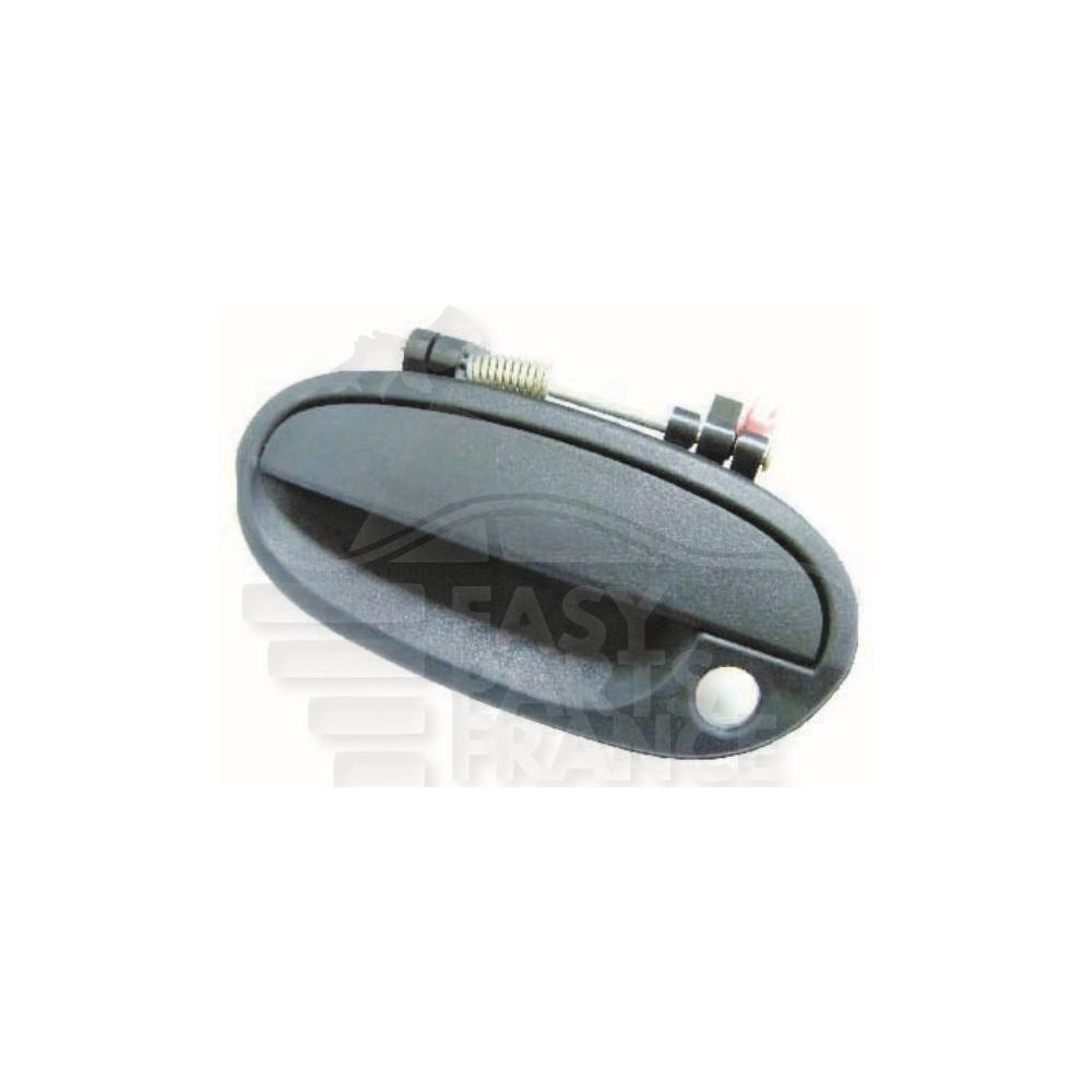 POIGNÉE PORTE EXTÉRIEUR AVANT-GAUCHE NOIRE LISSE AVEC TROU BARILLET pour DAEWOO MATIZ