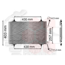 CONDENSEUR 1.6I 535 X 361 X 12 pour CITROEN BERLINGO