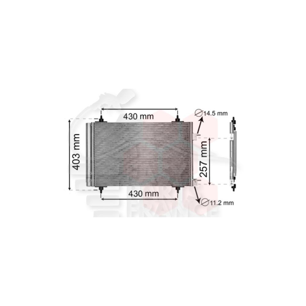 CONDENSEUR 1.6I 535 X 361 X 12 pour CITROEN BERLINGO