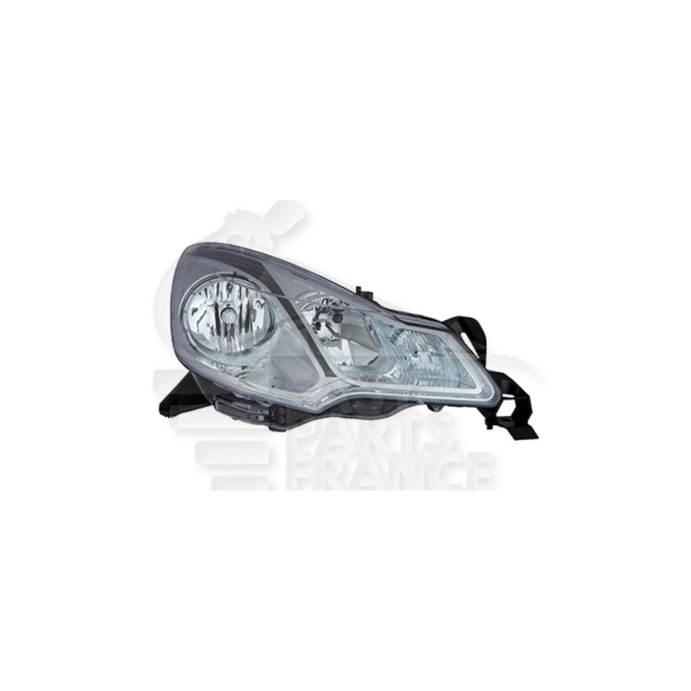 PHARE OPTIQUE DROIT H1+H7 ÉLECTRIQUE AVEC MOTEUR FOND NOIR pour CITROEN C3