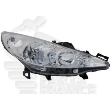 PHARE OPTIQUE DROIT H1+H7 ÉLECTRIQUE AVEC MOTEUR pour PEUGEOT 207