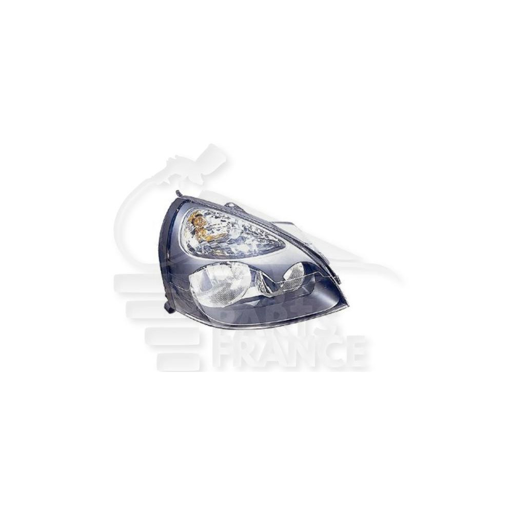 PHARE OPTIQUE DROIT H1+H7 ÉLECTRIQUE SANS MOTEUR FOND CHROME pour RENAULT CLIO
