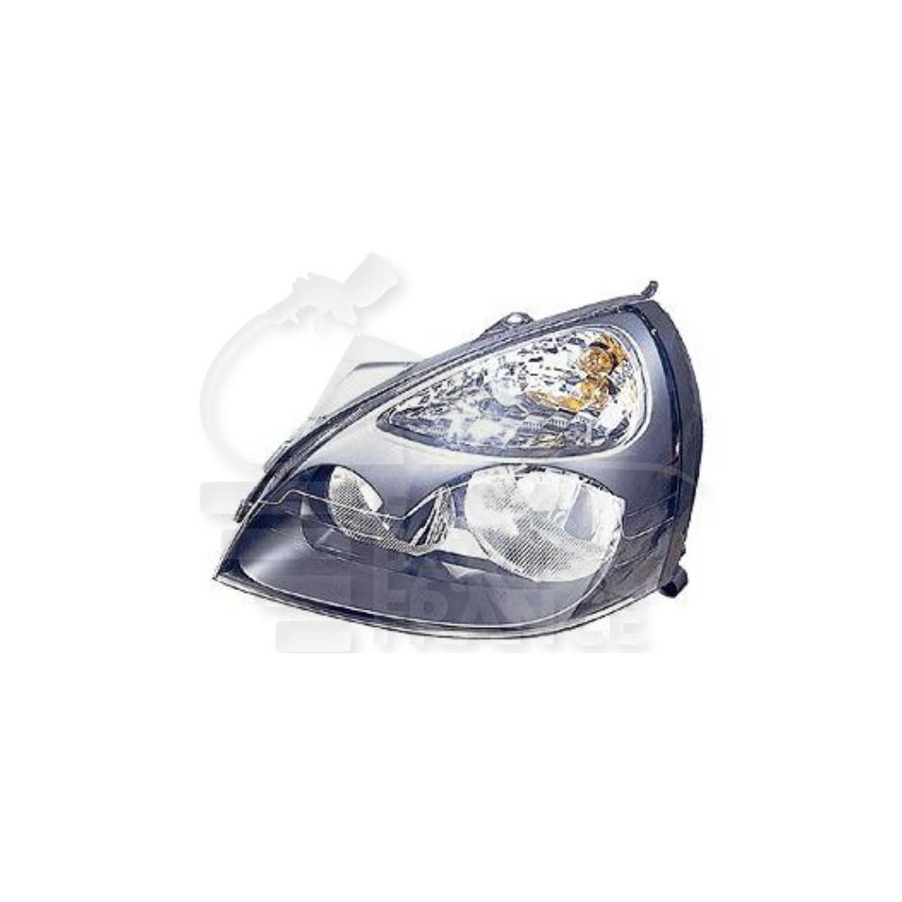 PHARE OPTIQUE GAUCHE H1+H7 ÉLECTRIQUE SANS MOTEUR FOND CHROME pour RENAULT CLIO