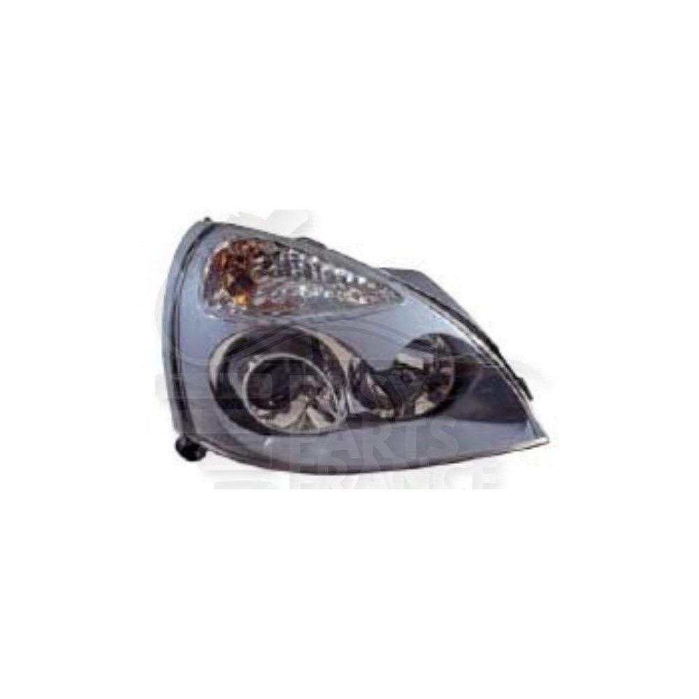 PHARE OPTIQUE DROIT H1+H7 ÉLECTRIQUE SANS MOTEUR FOND NOIR pour RENAULT CLIO