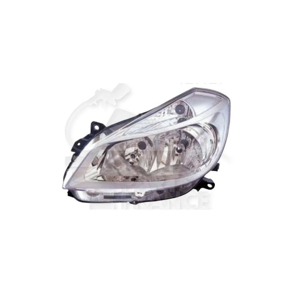 PHARE OPTIQUE GAUCHE H7+H7 ÉLECTRIQUE SANS MOTEUR FOND CHROME pour RENAULT CLIO
