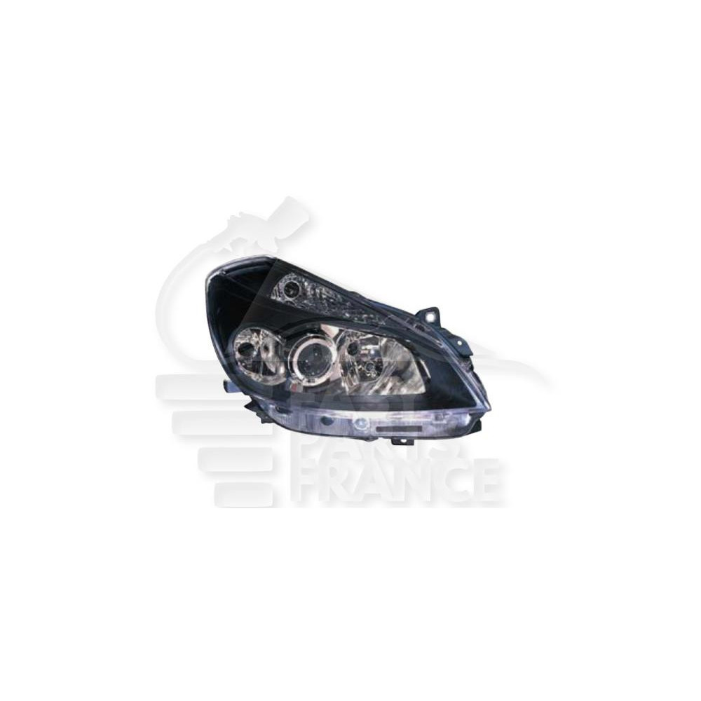 PHARE OPTIQUE DROIT H7+H7 ÉLECTRIQUE SANS MOTEUR FOND NOIR pour RENAULT CLIO